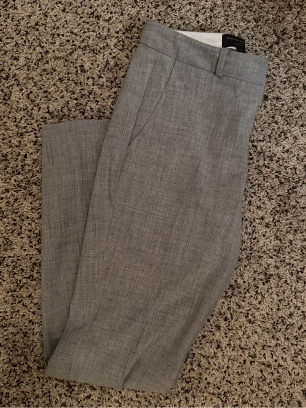 Banana Republic Light Gray Cropped Dress Pants - Ryan Curvy Fit